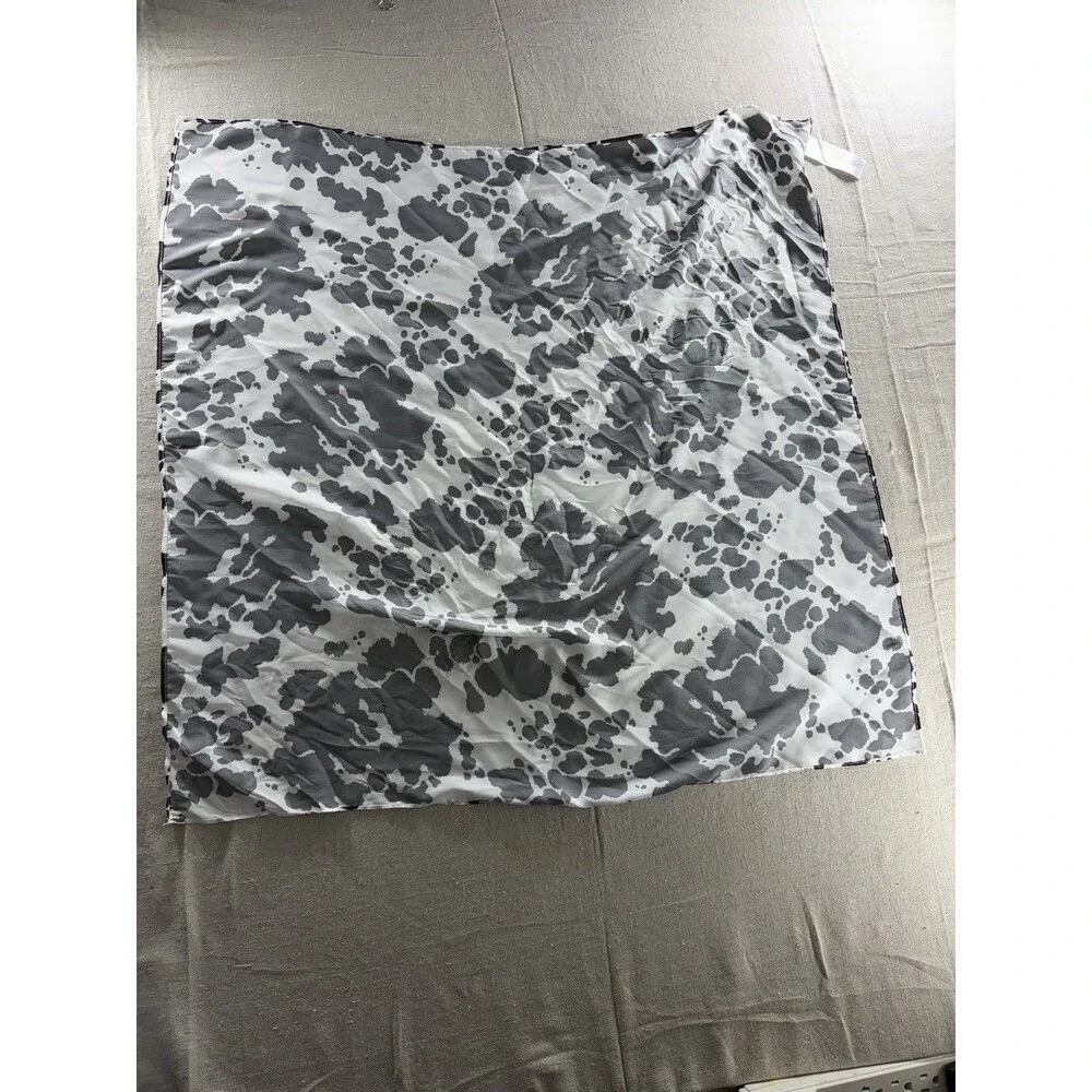 Sincerely Jules Cow Print Silk-Feel Satin Square Head Scarf Bandana
